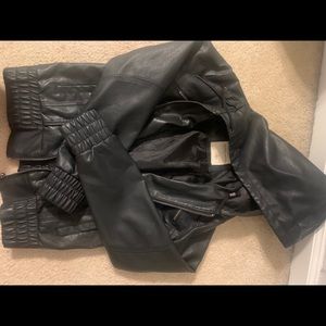 Sound & matter hooded leather jacket